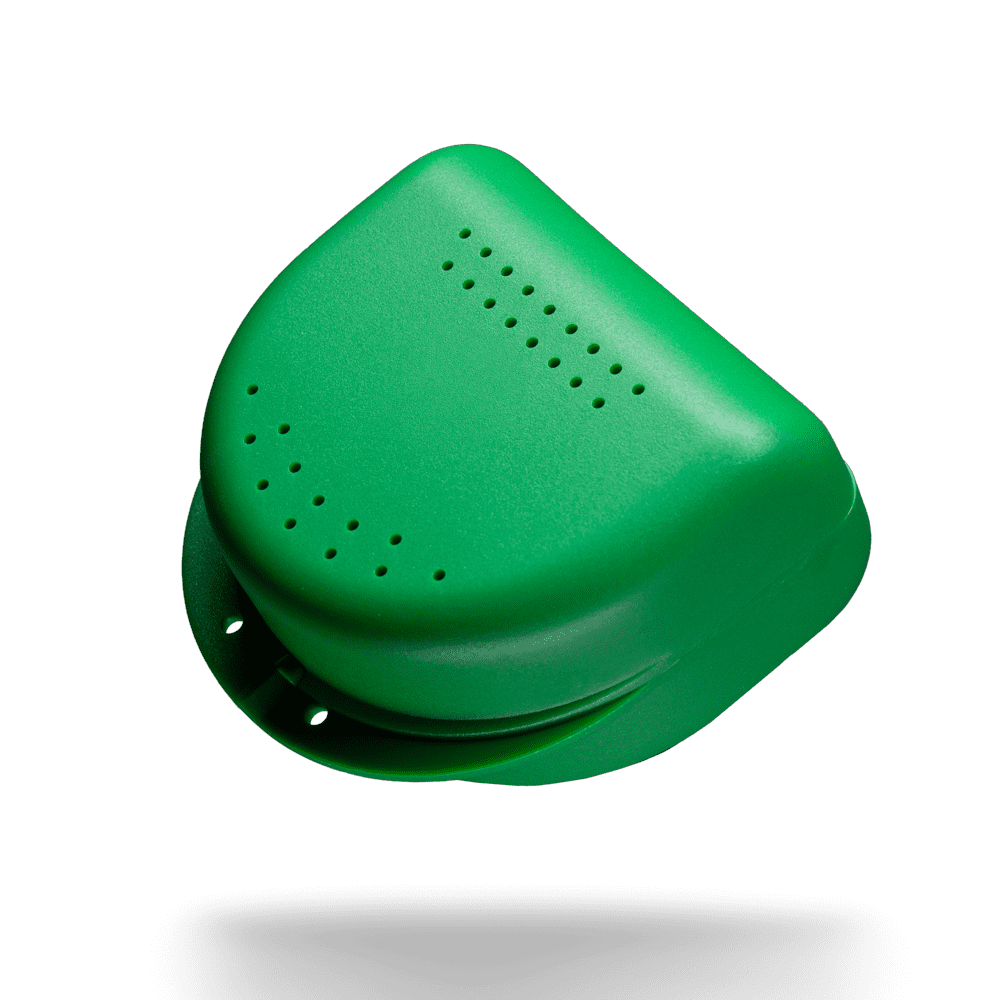 PP Caja de aparatos dentales para adultos, 80 x 80 x 45 cm, verde-opaco, polipropileno: comprar una caja de aparatos dentales estable y robusta para guardar los aparatos.