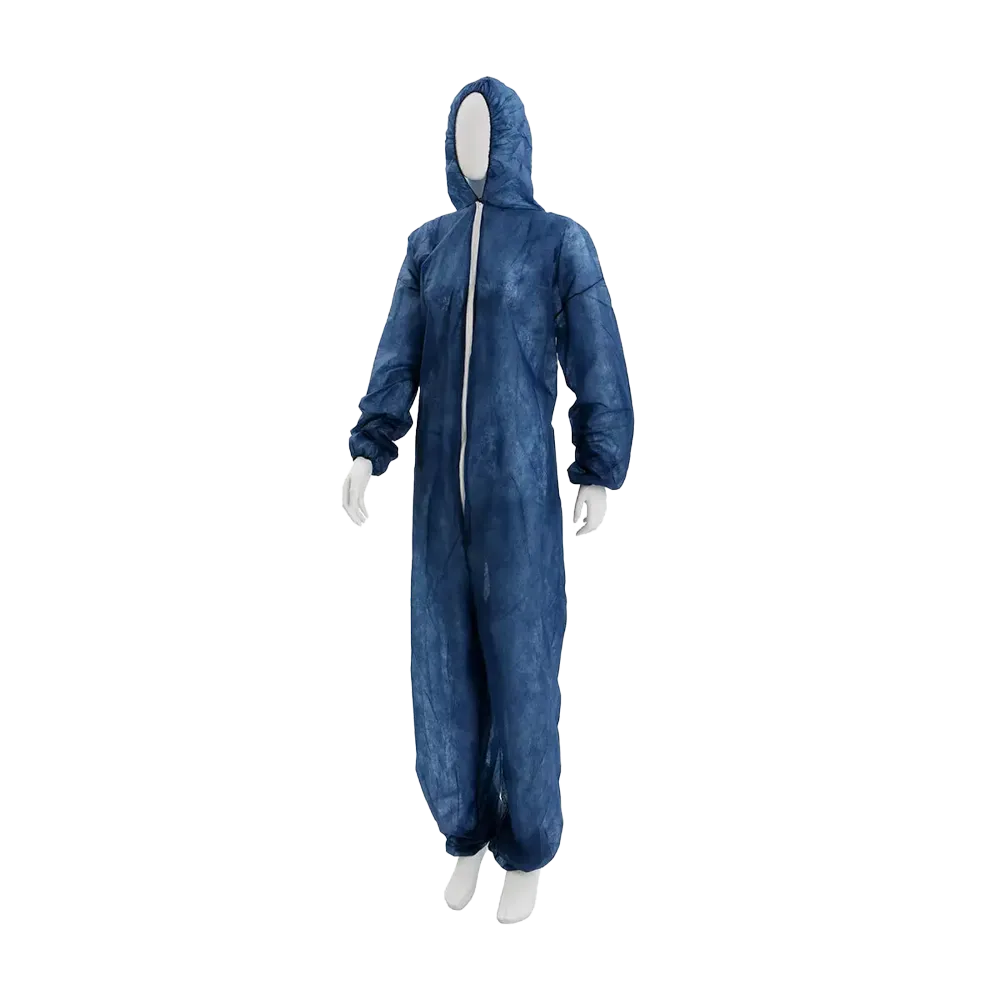 Mono de polipropileno, azul oscuro, talla XXL, Med-Comfort: comprar mono desechable con cremallera y capucha como ropa de protección.