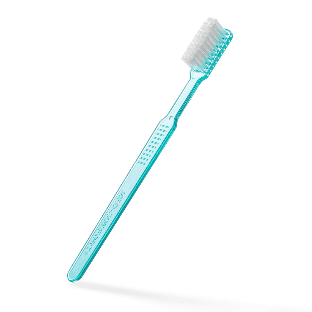 Dental PS disposable toothbrush with toothpaste, colour green, 15 x 2,6 cm, Med-Comfort: buy polystyrene disposable toothbrush for travel and use before dental treatment, as dental supplies.