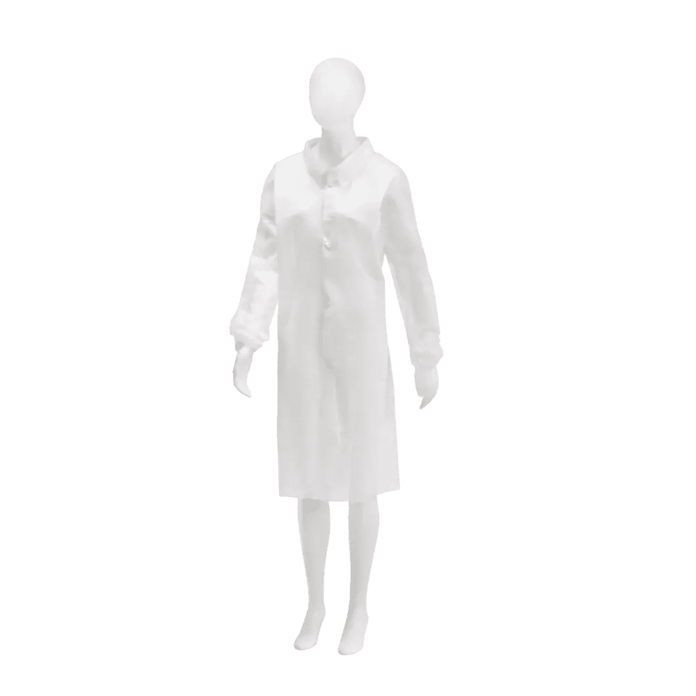 PP Fleece non-woven visitor gowns, white, size XXL, Med-Comfort: buy disposable polypropylene gown with 4 press studs. PP Fleece non-woven visitor gowns, white, size XXL, Med-Comfort: buy disposable polypropylene gown with 4 press studs.