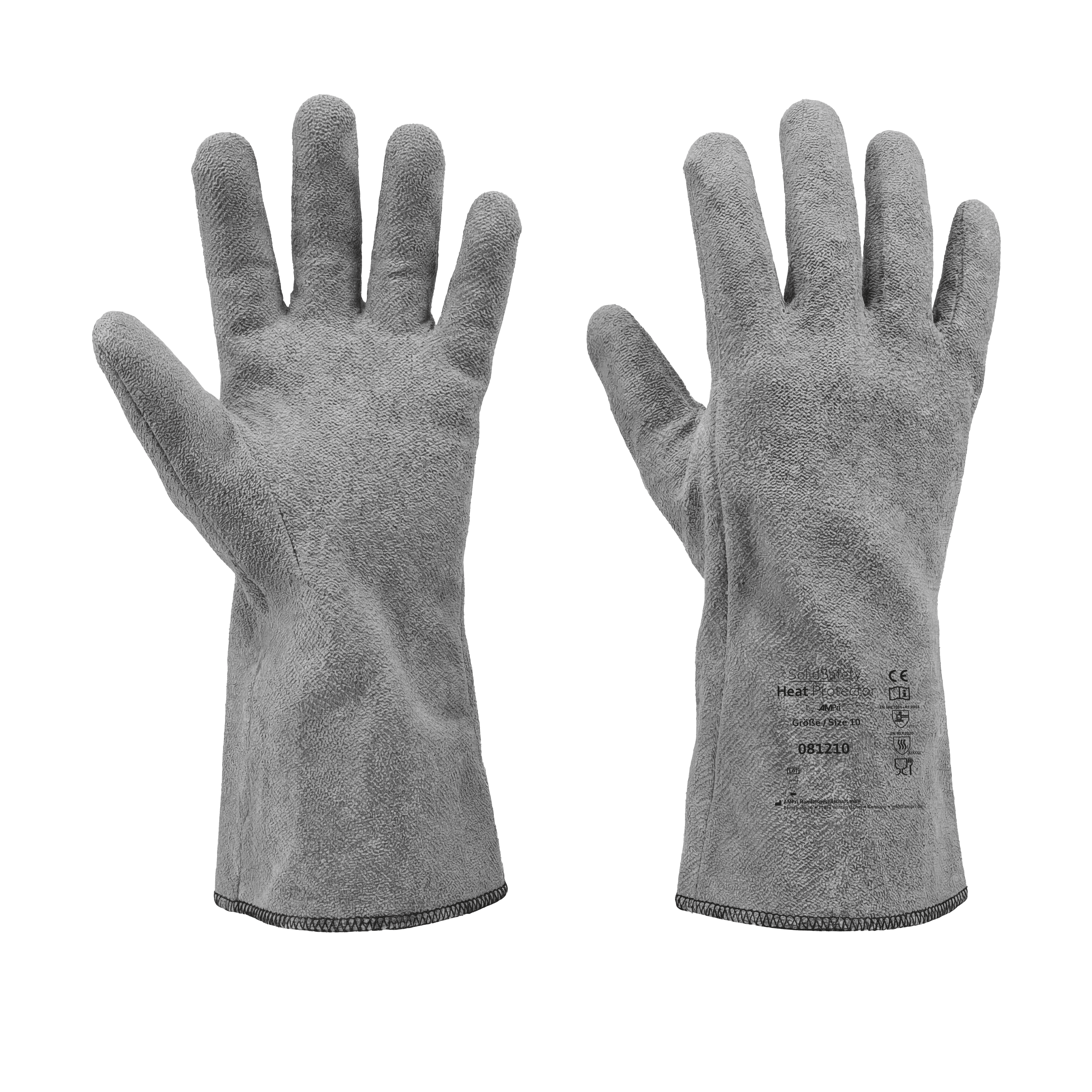Heat protection glove, size 9, grey, SolidSafety Heat protectors