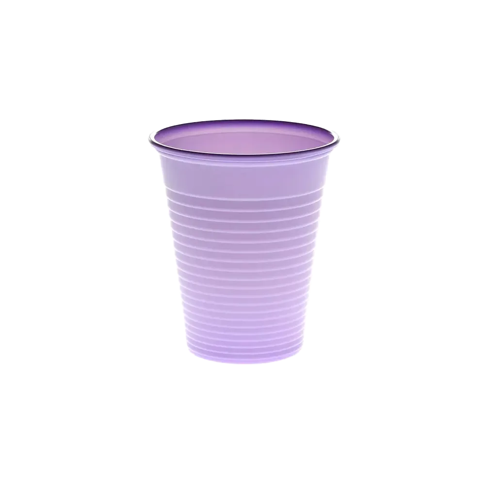 Vaso de enjuague bucal de PE, 180 ml, color morado, polietileno: comprar vaso de enjuague bucal de PE resistente y antideslizante con borde redondeado para tratamientos dentales.