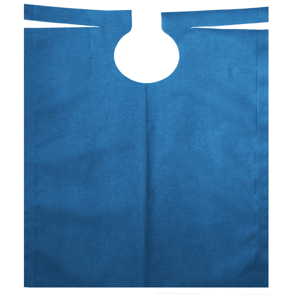 Patient cape with PE coating, colour blue , 500 x 600 mm: buy patient cape for dental use.