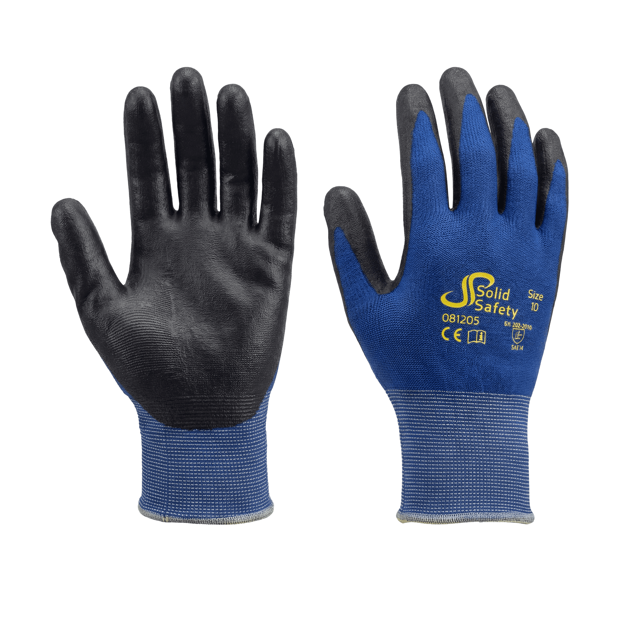 Guante de montaje, talla 8, gris, SolidSafety Tough Fine Touch