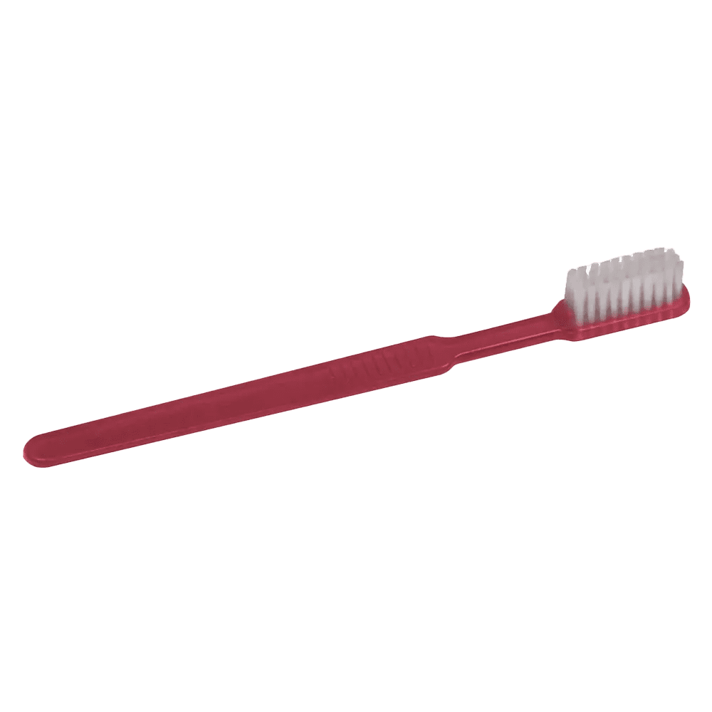 Dental PS Einmalzahnbürste mit Zahnpasta, Farbe bordeaux, rot, 15 x 2,6 cm, Med-Comfort: Polystyrol Einwegzahnbürste für Reisen und den Gebrauch vor zahnärtzlichen Behandlungen als Dentalbedarf kaufen.