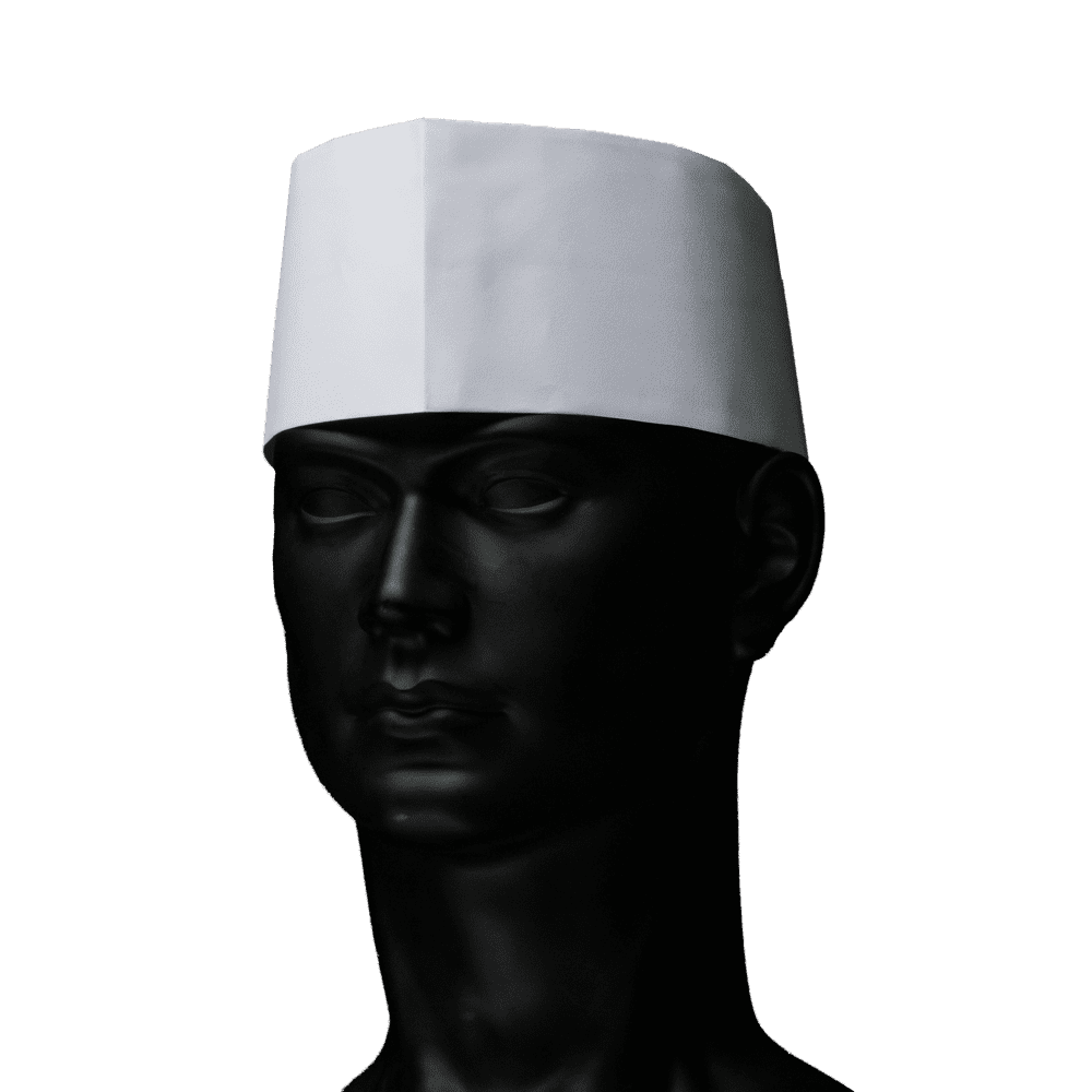 Paper Forage Capswhite with non woven crown (16gr),white: Buy adjustable headgear for kitchen and catering as hygiene protection.