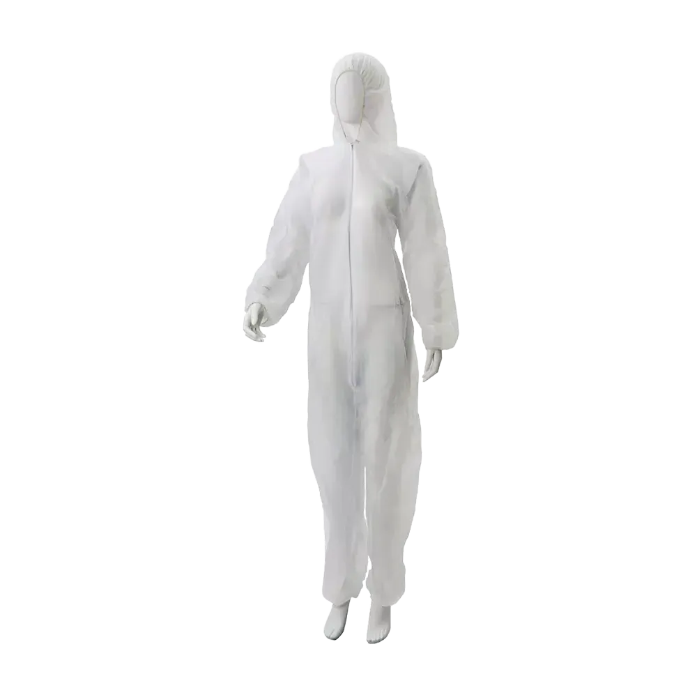 Polypropylen Overall, weiß, Größe: S, M, L, XL, XXL, XXXL, Med-Comfort: Einwegoverall mit Reißverschluss und Kapuze als Schutzkleidung kaufen.