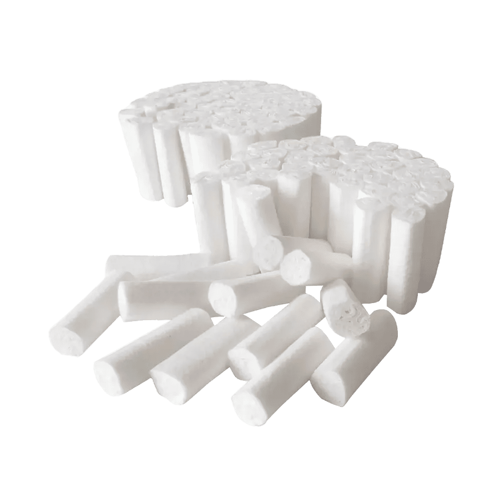 Rollos de algodón dental desechable, 4 = 1,4 cm, longitud cada uno 3,8 cm, blanco, Med-Comfort 