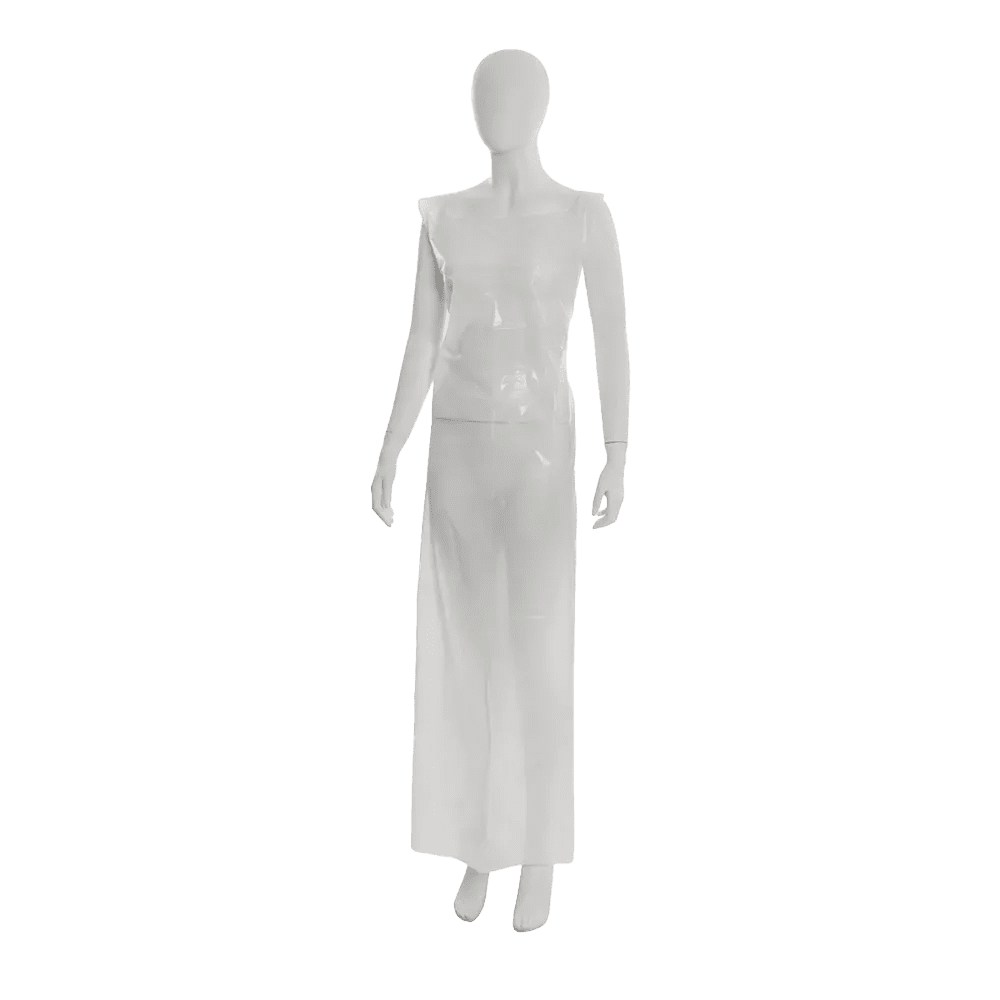 Delantales desechables, blanco, superficie lisa, 80 x 160cm, polietileno, Med-Comfort Delantales desechables, blanco, superficie lisa, 80 x 160cm, polietileno, Med-Comfort