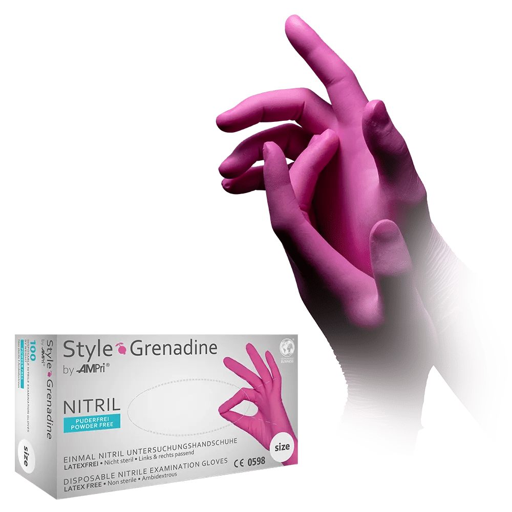 Nitrilhandschuhe, magenta, pink, Größe M, puderfrei, Style Grenadine by Med-Comfort Nitrilhandschuhe, magenta, pink, Größe M, puderfrei, Style Grenadine by Med-Comfort