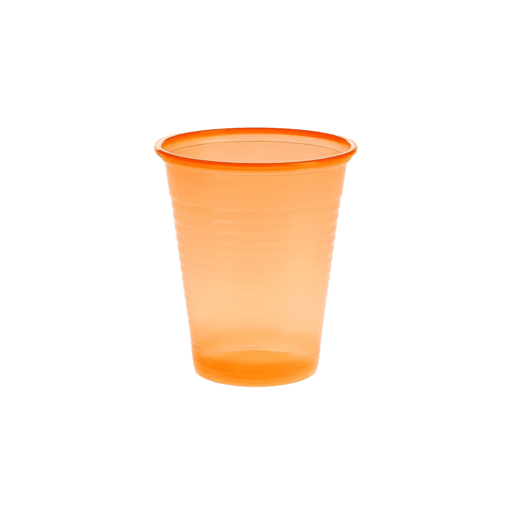 PE Mouth rinsing cup, 180 ml, colour orange, polyethylene: buy sturdy, non-slip PE Mouth rinsing cup with rounded rim for dental treatments.