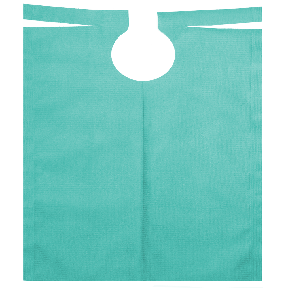 Patient cape with PE coating, colour green , 500 x 600 mm: buy patient cape for dental use.