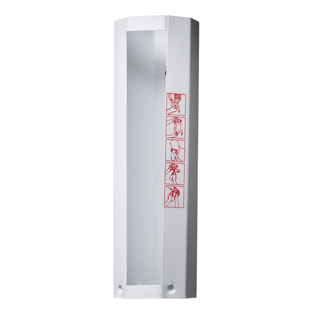 Sheet steel dispenser for 65 collection bags, white, size XL: buy Dispenser for hygienic and easy individual removal of 65 collection bags, as accessory for ward and patient use.