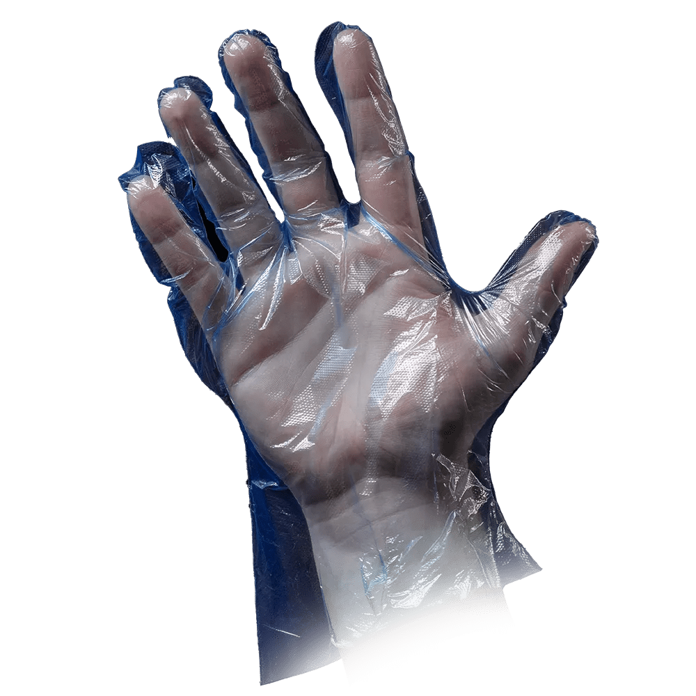PE Glove, blue, size L (men), hammered, Med-Comfort