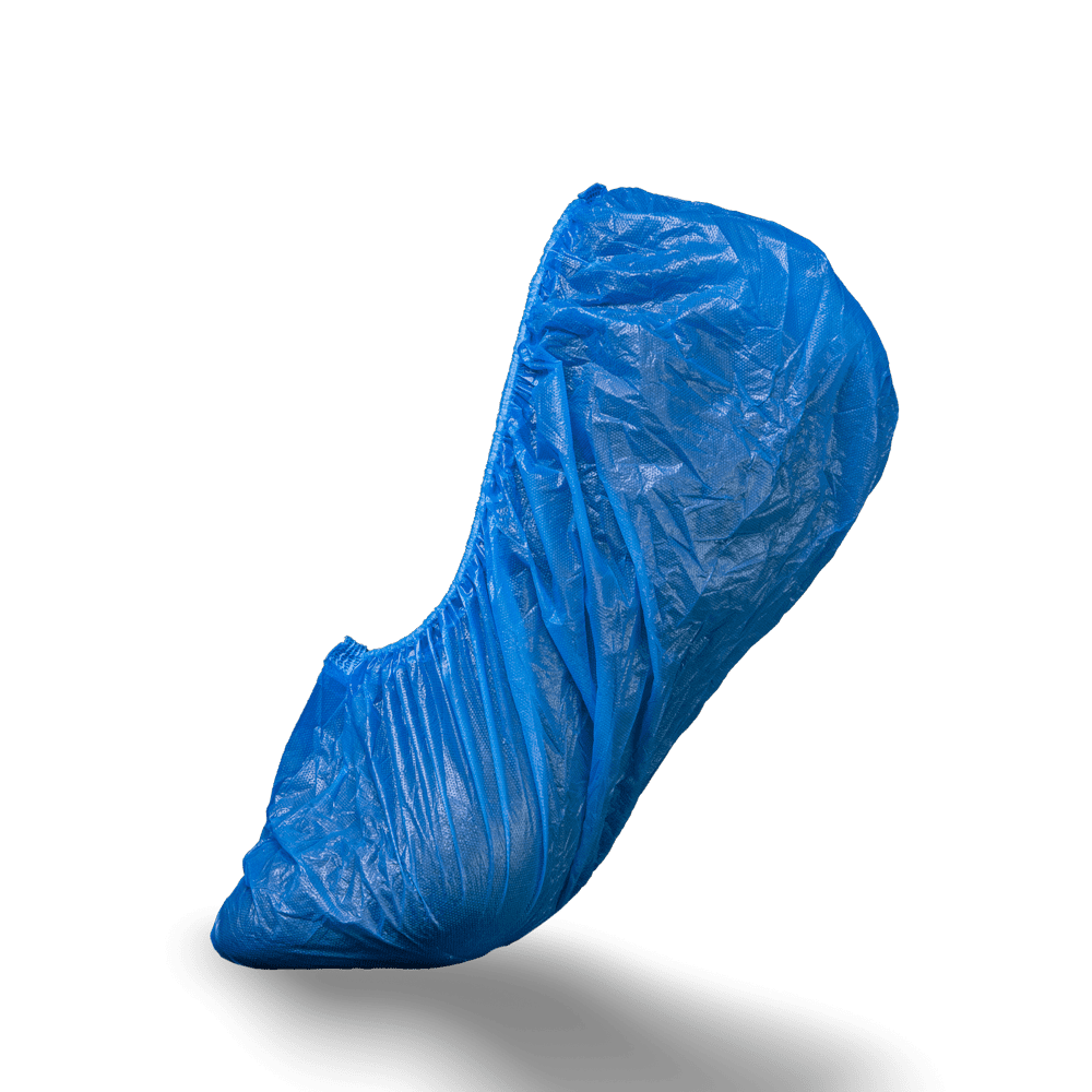 PE Disposable overshoes, 15 x 41 cm, blue, polyethylene, Med-Comfort: buy disposable overshoes with bordered latex rubber as hygienic protective overshoes. PE Disposable overshoes, 15 x 41 cm, blue, polyethylene, Med-Comfort: buy disposable overshoes with bordered latex rubber as hygienic protective overshoes.