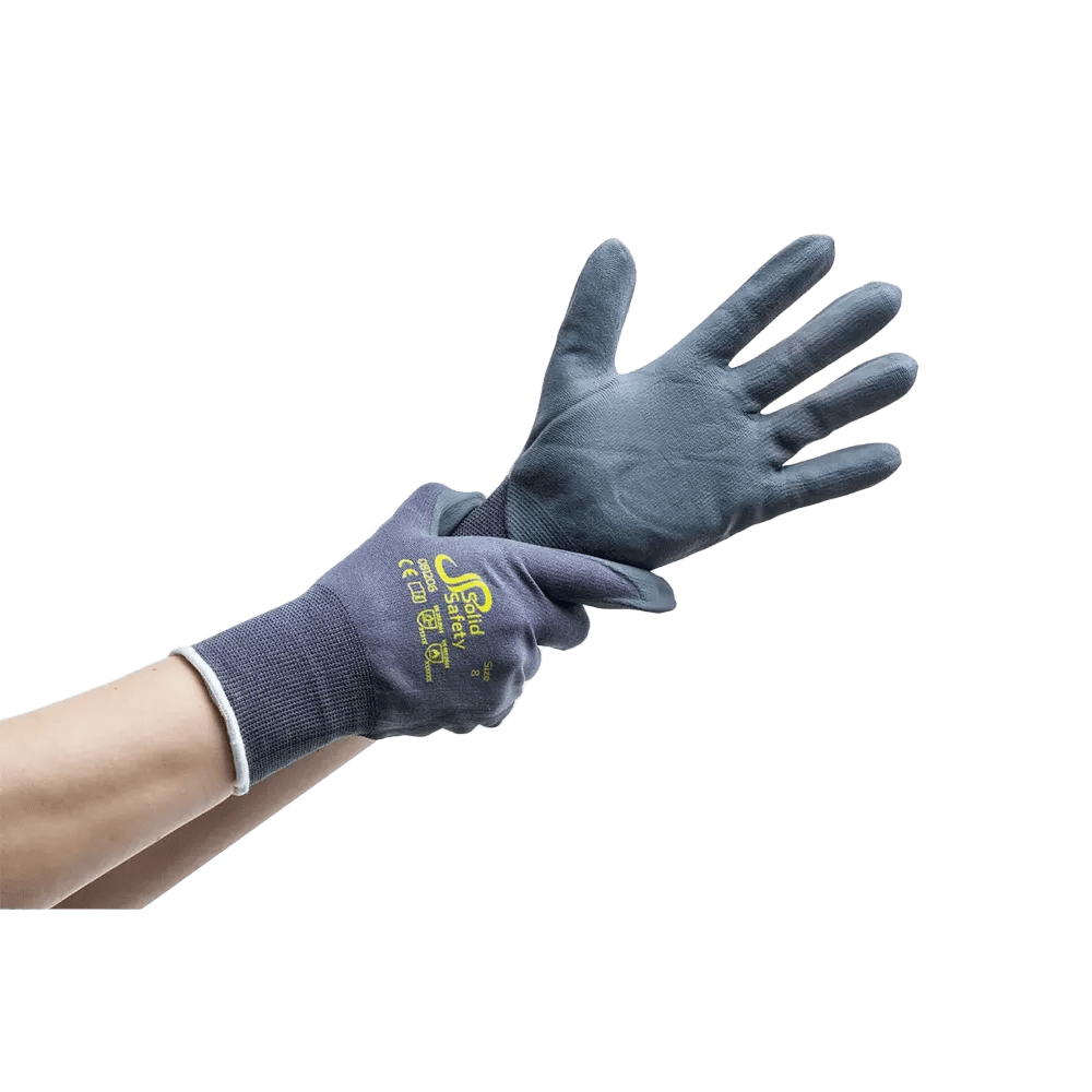 Assembly glove, size 8, grey, SolidSafety Tough Micro Touch: buy ultralight industrial safety glove as PPE. Assembly glove, size 8, grey, SolidSafety Tough Micro Touch: buy ultralight industrial safety glove as PPE.
