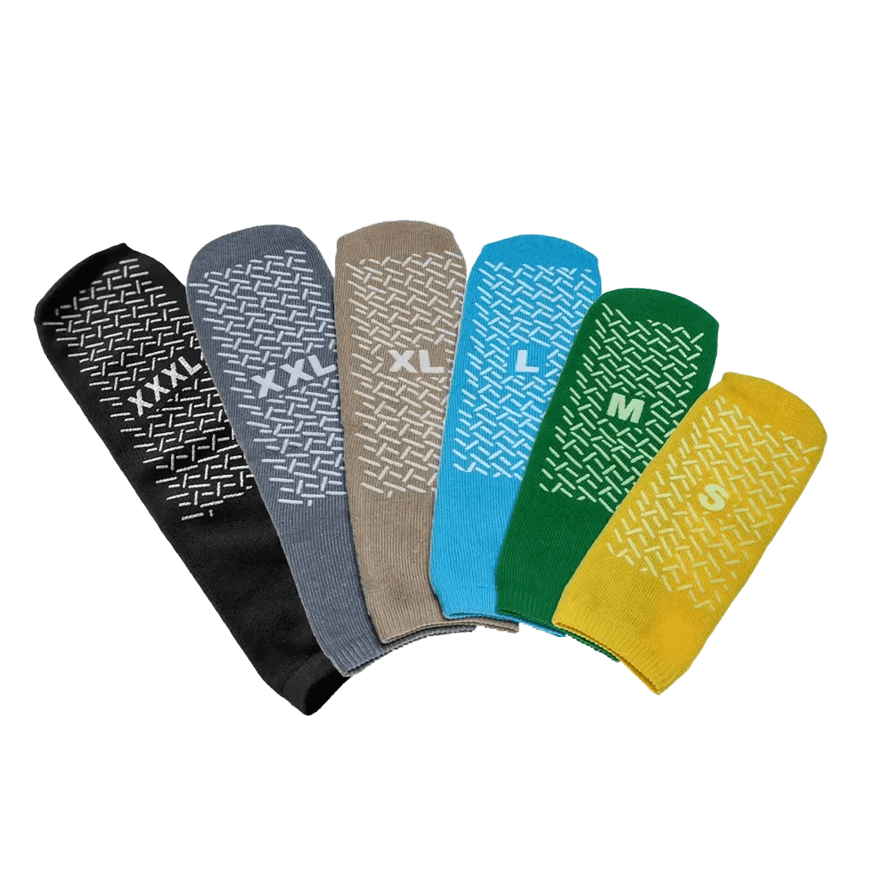 Anti-slip socks, size M, green, Med-Comfort: buy comfortable anti-slip disposable socks for wards and patients.