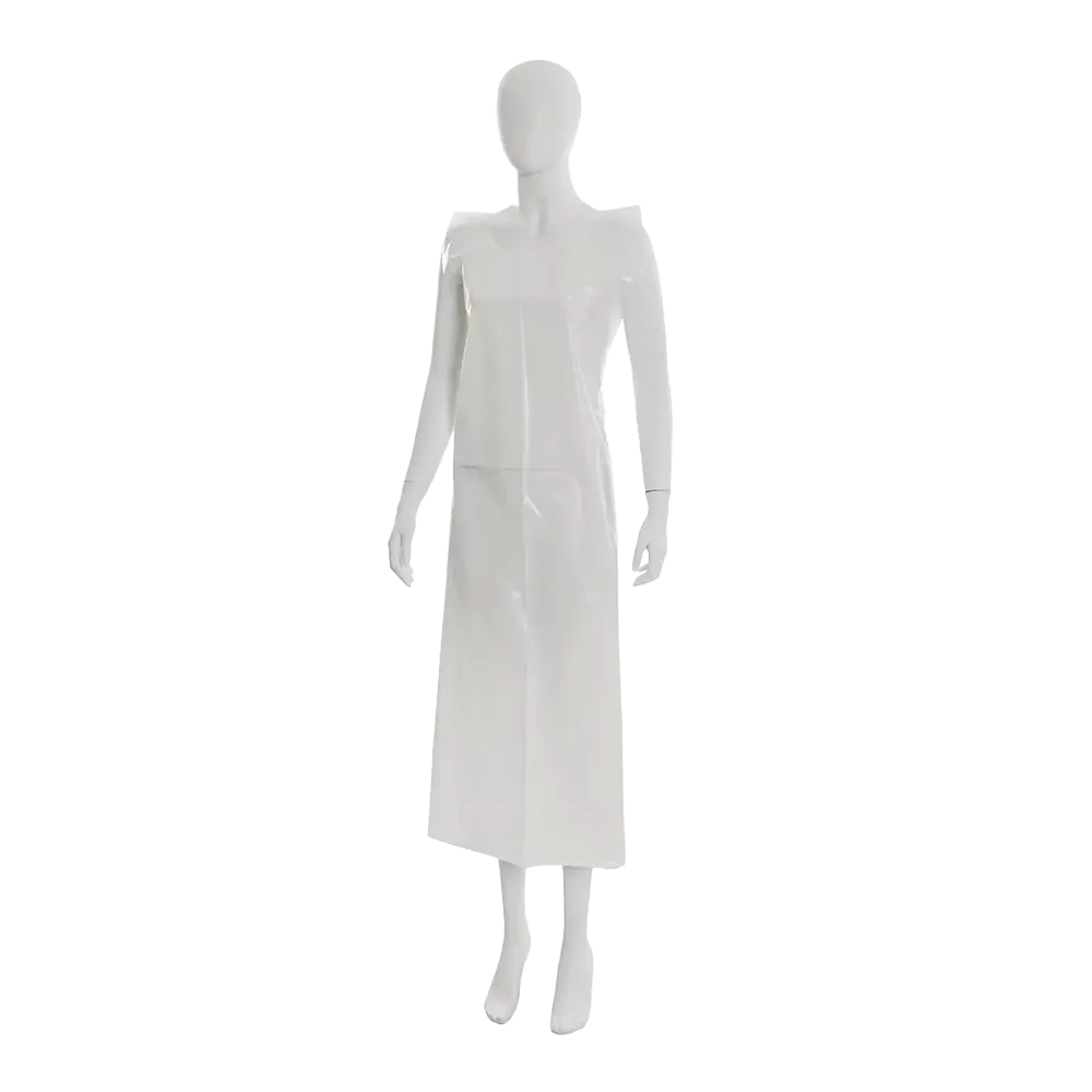 Delantales desechables, blanco, superficie lisa, 75 x 140 cm, polietileno, Med-Comfort