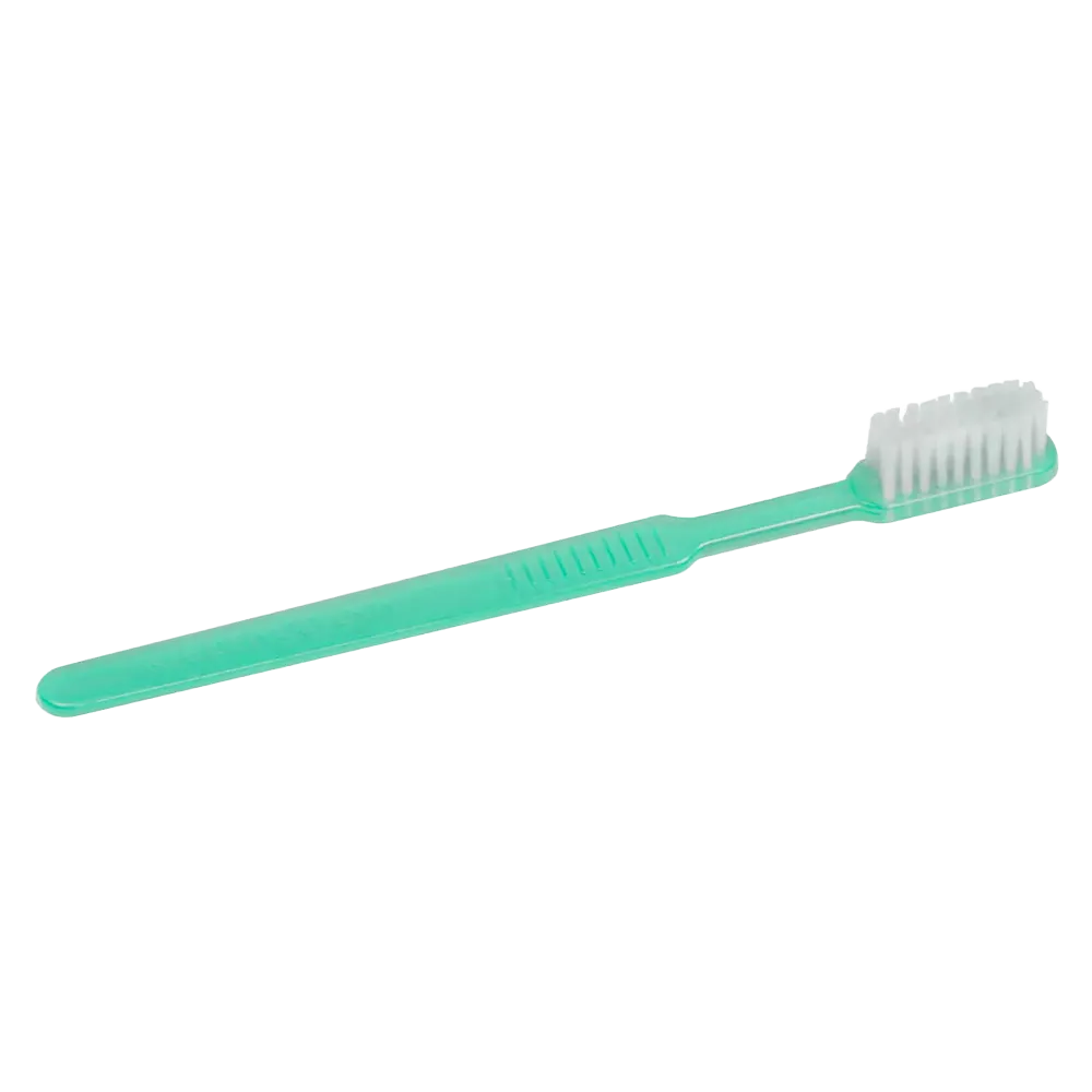 Cepillo dental desechable PS con pasta dentífrica, color verde, 15 x 2,6 cm, Med-Comfort: comprar cepillo dental desechable de poliestireno para viajes y uso antes del tratamiento dental, como suministros dentales.