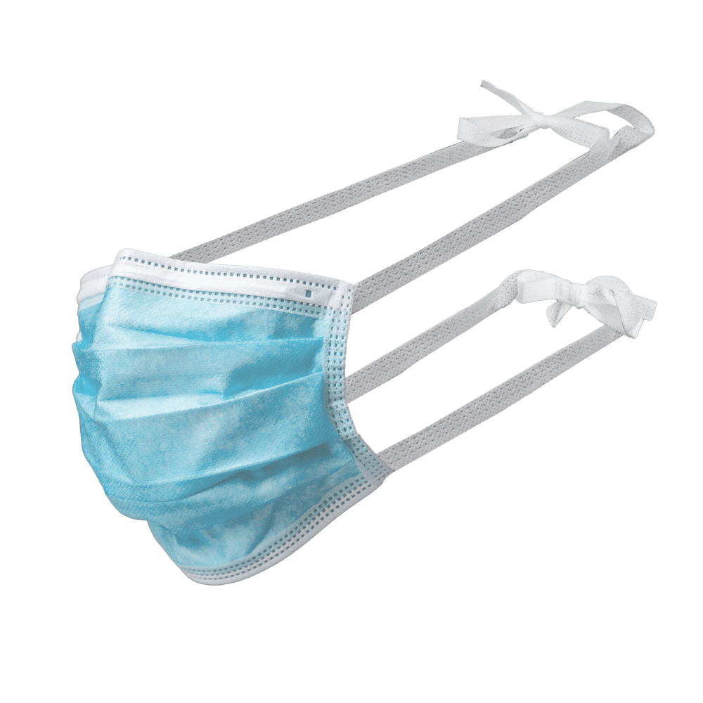 OP Maske zum Binden, blau, 3-lagig, Typ II, Basic-Plus