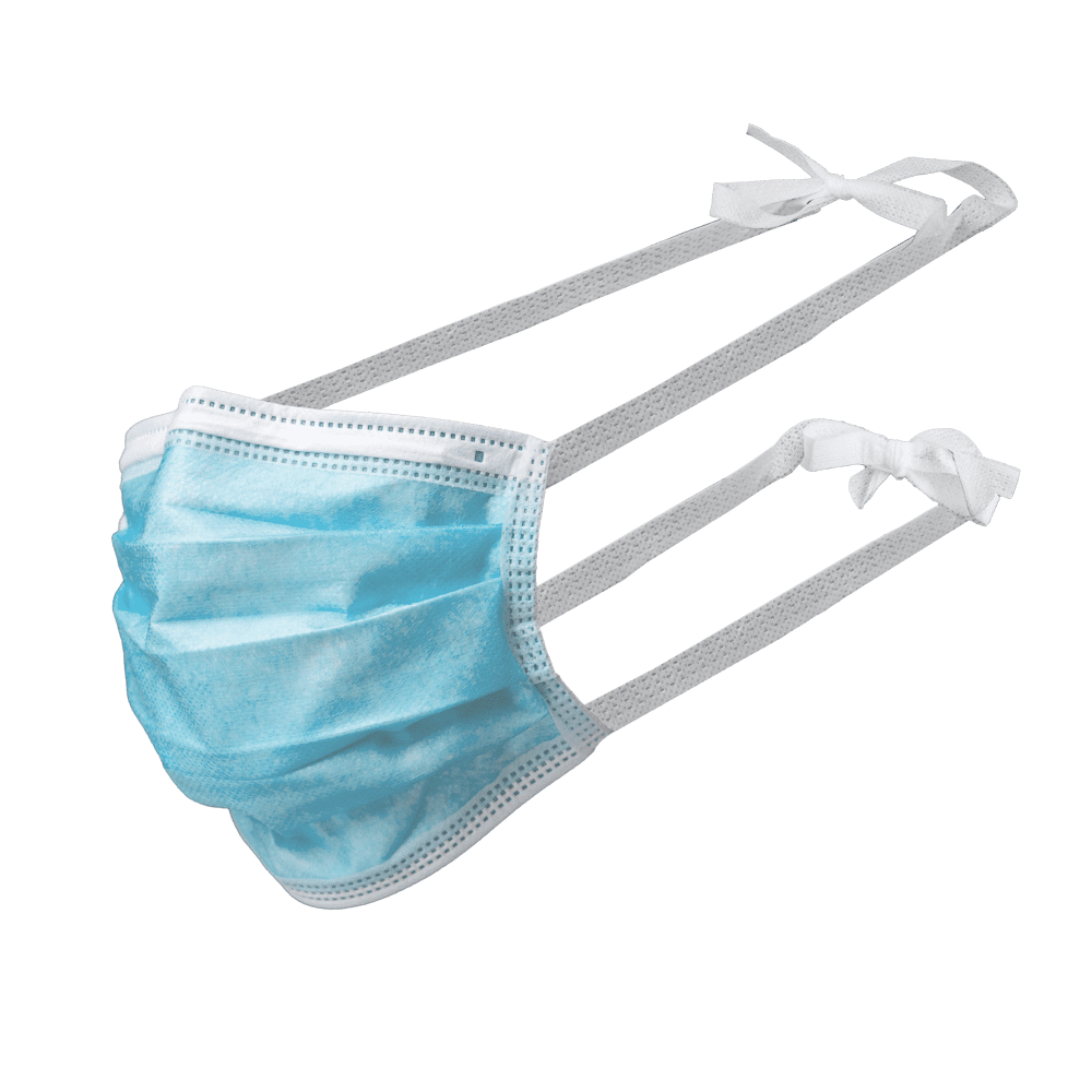 Mascarilla quirúrgica para atar, azul, 3 capas, tipo II, Basic-Plus Mascarilla quirúrgica para atar, azul, 3 capas, tipo II, Basic-Plus