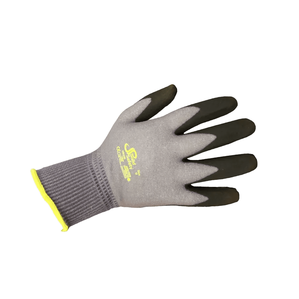 Guante de montaje, talla 7, gris, SolidSafety Tough Air