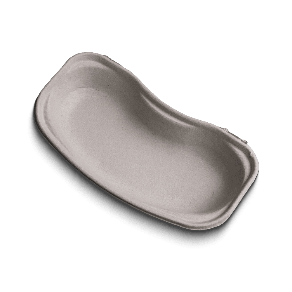 Bandeja de riñón de fibra desechable, gris, 255 x 150 x 45 mm, 700 ml
