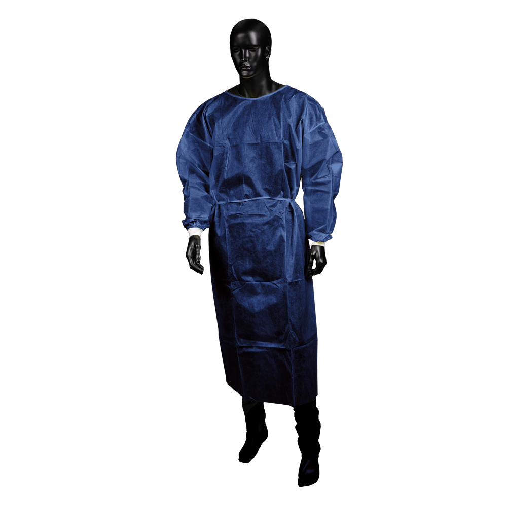 PP Disposable visitor gown, size L, XL, colour blue, non-woven, Med-Comfort: buy disposable gown for tying, with tricot cuffs for a secure fit on the arm.