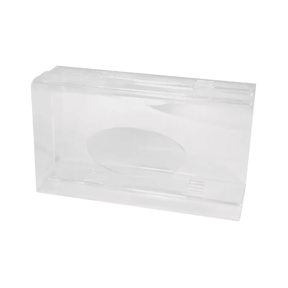 Disposable glove dispenser, glove dispenser holder, 250 x 135 x 55-90 mm, transparent, acrylic: buy flexible adjustable dispenser for hygienic and easy single removal of glove boxes.