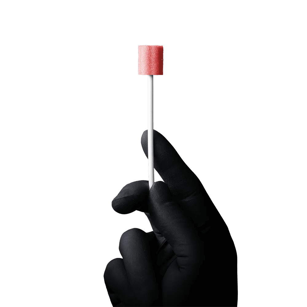 PP Mundpflegestäbchen mit PU Schwamm, 100 mm, Geschmack Lemon, Kopf rosa, Top-Comfort PP Mundpflegestäbchen mit PU Schwamm, 100 mm, Geschmack Lemon, Kopf rosa, Top-Comfort