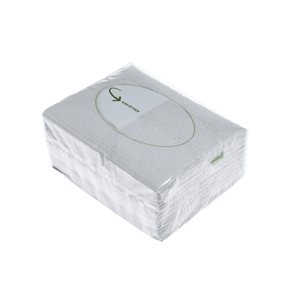 Tissue wipes, 28 x 33 cm, Z-fold, colour natural: buy 3-ply wipes for cleaning for patient and ward use.