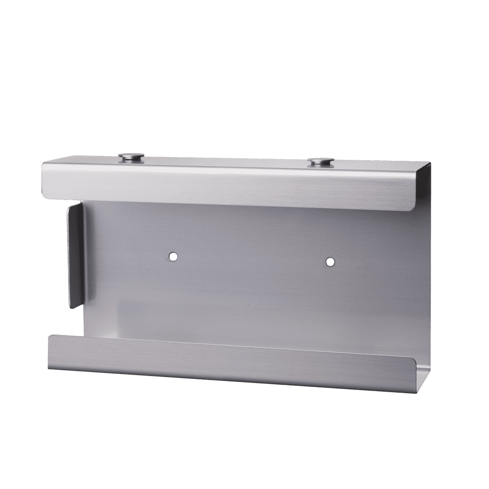 Disposable glove dispenser, glove dispenser holder, 210 x 110 x 57 mm, stainless steel: buy matching stainless steel dispenser for surgical glove boxes or standard boxes as accessories for disposables.