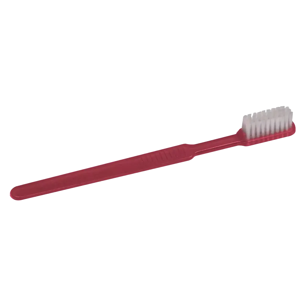 Dental PS Einmalzahnbürste mit Zahnpasta, Farbe bordeaux, rot, 15 x 2,6 cm, Med-Comfort: Polystyrol Einwegzahnbürste für Reisen und den Gebrauch vor zahnärtzlichen Behandlungen als Dentalbedarf kaufen.