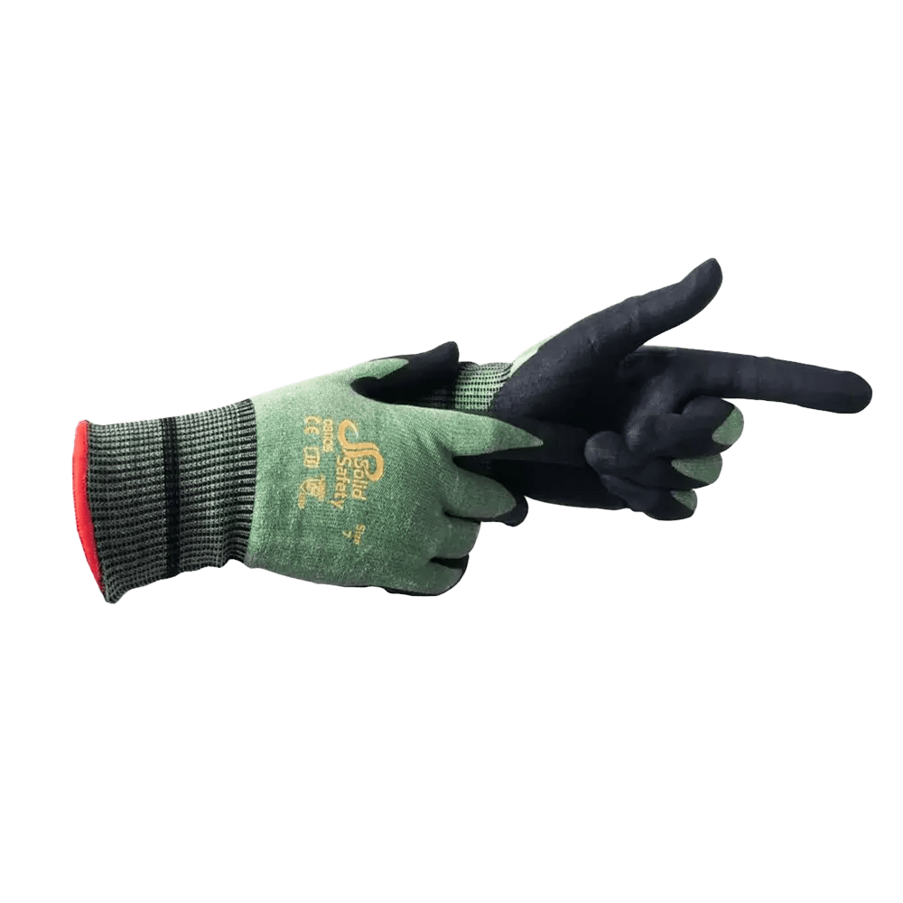 Cut resistant glove, size 8, green, SolidSafety Cut Extreme: buy cut resistant work glove as PPE.