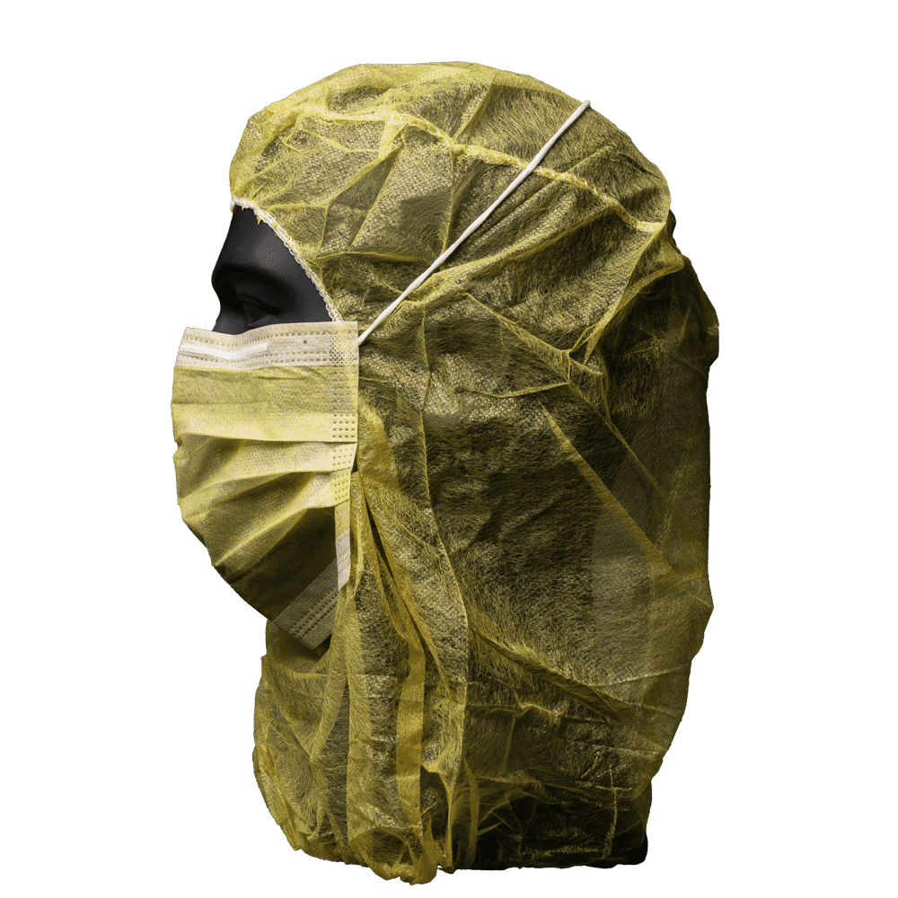 Gorro de astronauta con máscara facial, color amarillo, Med-Comfort