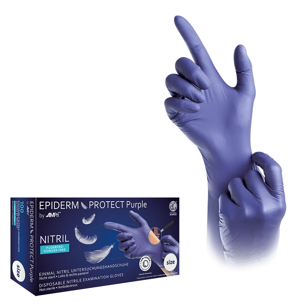 Nitrilhandschuhe, violett, Größe XL, puderfrei, Epiderm Protect Purple by Med-Comfort